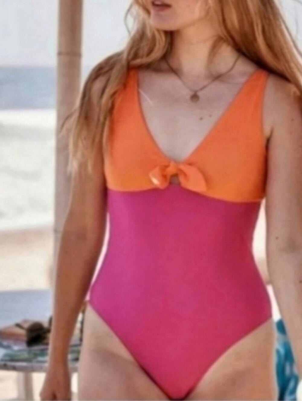 Summersalt The Jetsetter One Piece Swimsuit Orange Pink Sz 6 NWT COLORBLOCK NEW